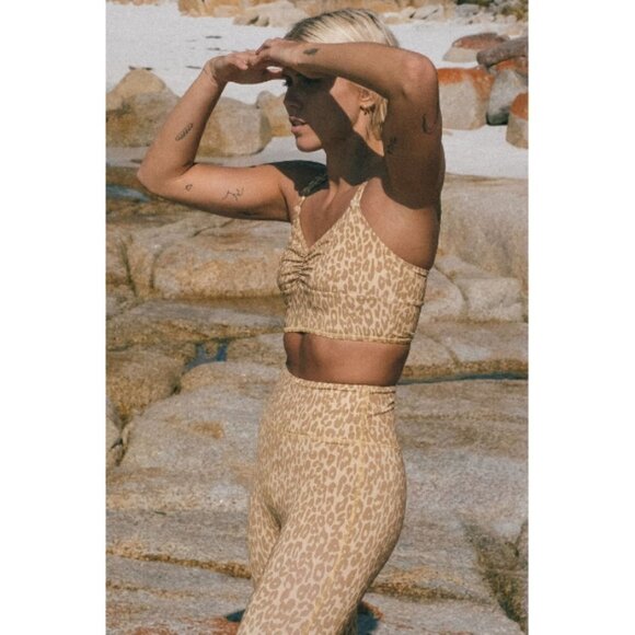 💕SPELL & THE GYPSY💕 Wild Thing Crop Top ~ Mustard Yellow Cheetah Small S NWT - Picture 3 of 16